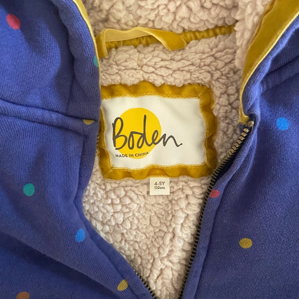 Mini boden fleece lined sweatshirt